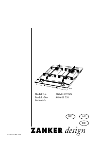 Bedienungsanleitung Zanker ZKM3079XX Kochfeld