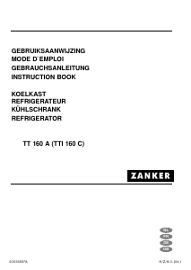 Mode d’emploi Zanker TT160A Réfrigérateur
