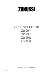 Mode d’emploi Zanker IMF140 Réfrigérateur