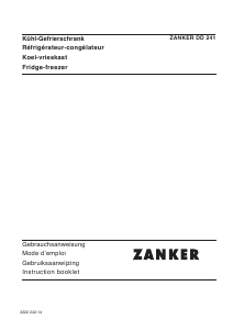 Mode d’emploi Zanker DD241 Réfrigérateur combiné