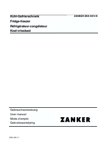 Handleiding Zanker ZKK8414K Koel-vries combinatie