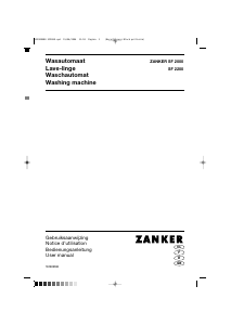 Handleiding Zanker SF2000 Wasmachine