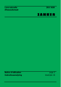 Handleiding Zanker ZKS 5630 I Vaatwasser