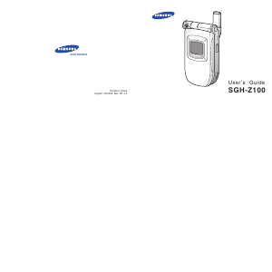 Manual Samsung SGH-Z100 Mobile Phone