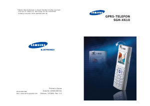 Bedienungsanleitung Samsung SGH-X610 Handy