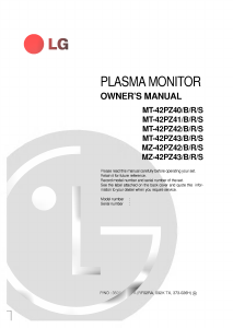 Manual LG MZ-42PZ42S Plasma Monitor