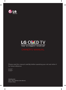Наръчник LG 55EA980V OLED телевизия