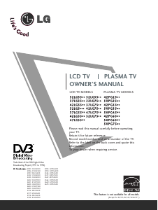 Manual LG 50PG4500 Plasma Television