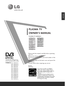 Manual LG 50PQ1100 Plasma Television