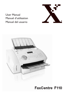 Mode d’emploi Xerox F110 FaxCentre Télécopieur
