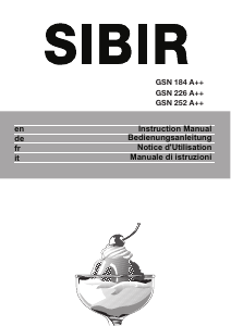 Handleiding SIBIR GSN 184 Vriezer