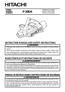 Manual de uso Hitachi P 20DA Cepillo