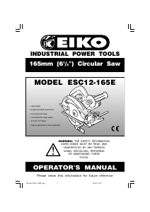 Manual K-Eiko ESC12-165E Circular Saw