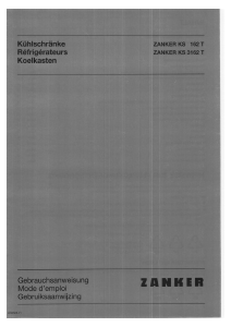 Bedienungsanleitung Zanker KS162T Kühlschrank