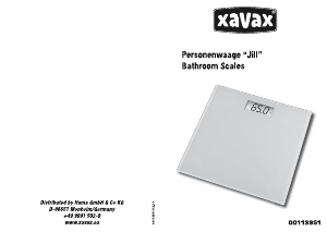 Mode d’emploi Xavax Jill Pèse-personne