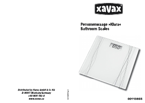 Mode d’emploi Xavax Klara Pèse-personne