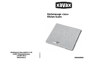 Handleiding Xavax Jana Keukenweegschaal