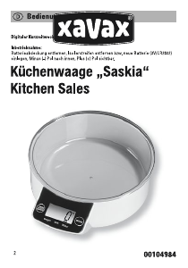 Manual de uso Xavax Saskia Báscula de cocina