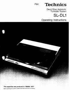 Manual Technics SL-DL1 Turntable