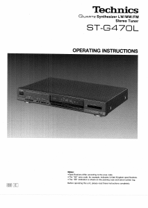 Handleiding Technics ST-G470 Tuner