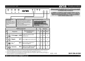 Manuale Ignis ADL 448 Lavastoviglie