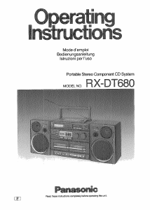 Manual Panasonic RX-DT680 Stereo-set