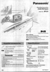Manual Panasonic RF-D1 Radio