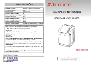 Manual Jocel TD85-T801BH Máquina de secar roupa