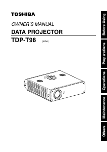 Manual Toshiba TDP-T98 Projector