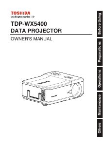 Manual Toshiba TDP-WX5400 Projector