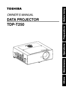 Manual Toshiba TDP-T250 Projector