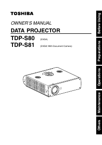 Manual Toshiba TDP-S81 Projector