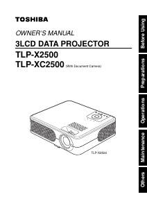 Manual Toshiba TLP-X2500 Projector