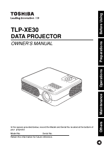 Manual Toshiba TLP-XE30 Projector