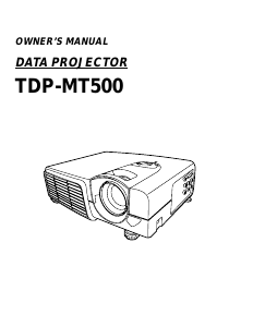 Manual Toshiba TDP-MT500 Projector