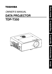 Manual Toshiba TDP-T350 Projector