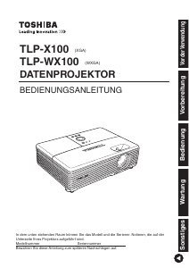 Bedienungsanleitung Toshiba TLP-WX100 Projektor