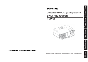 Manual Toshiba TDP-S8 Projector