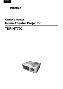 Manual Toshiba TDP-MT700 Projector