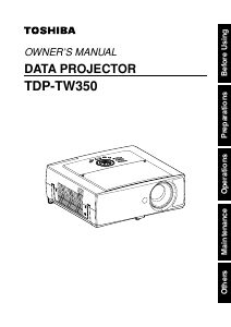 Manual Toshiba TDP-TW350 Projector