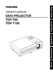 Manual Toshiba TDP-T100 Projector