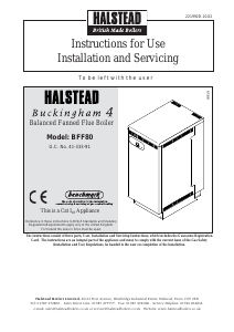 Manual Halstead BFF80 Buckingham 4 Gas Boiler