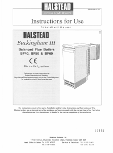 Manual Halstead BF60 Buckingham III Gas Boiler