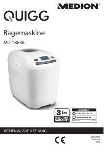 Brugsanvisning Quigg MD 18636 Bagemaskine