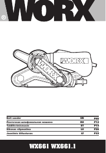 Vadovas Worx WX661.1 Juostinis šlifuoklis