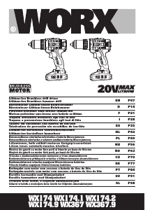 Manual Worx WX174.1 Maşină de găurit-înşurubat