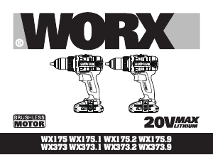 Bruksanvisning Worx WX175.9 Borrskruvdragare