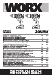 Manuale Worx WX174.2 Trapano avvitatore
