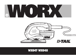 Manual Worx WX647 Lixadeira delta