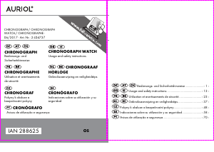 Manual de uso Auriol IAN 288625 Reloj de pulsera
